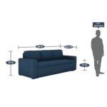 Sirrom 3 Seater Sofa Cum Bed in Royal Blue Colour by FernIndia.com