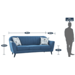 Aylatna 3 Seater Sofa in Blue Colour by FernIndia.com