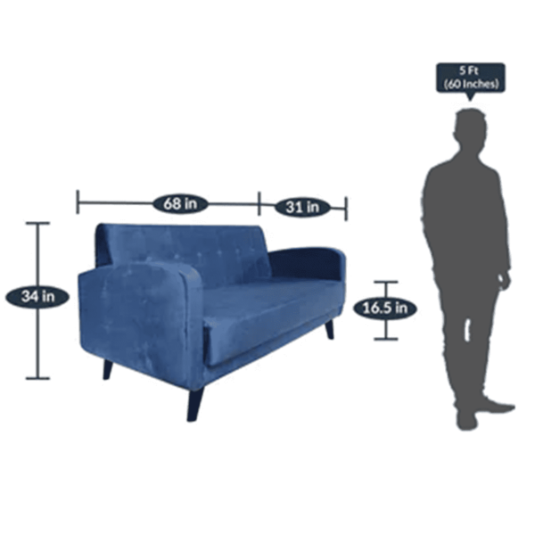 Emor 3 Seater Sofa in Blue Colour by FernIndia.com