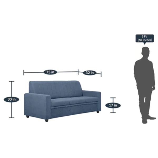Tragttuts 3 Seater Sofa in Blue Colour By FernIndia.com