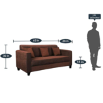 Aluben 3 Seater Sofa In Brown Colour By FernIndia.com