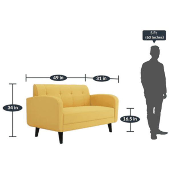 Emor 2 Seater Sofa in Yellow Colour by FernIndia.com