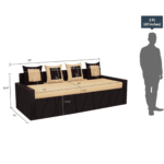 Ollopa Sofa Cum Bed With 4 Cushions In Brown Colour By FernIndia.com