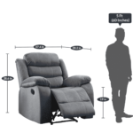Oir 1 Seater Manual Recliner in Grey Colour by FernIndia.com