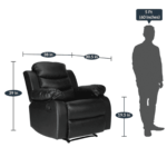 Ardnaxela Leatherette 1 Seater Recliner With Pullout Lever in Black Color by FernIndia.com