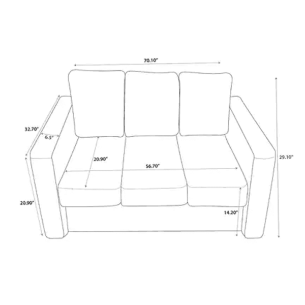 Otas 3 Seater Sofa in Nimbus Grey Colour by FernIndia.com