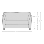 Adnarim 2 Seater Sofa in Charcoal Grey Colour by FernIndia.com