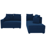 Nadroj 2 LHS Seater Sectional Sofa In Blue Colour by FernIndia.com