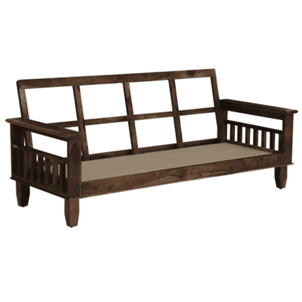 Enacihc Solid Wood 3 Seater Sofa in Provincial Teak Finish by FernIndia.com