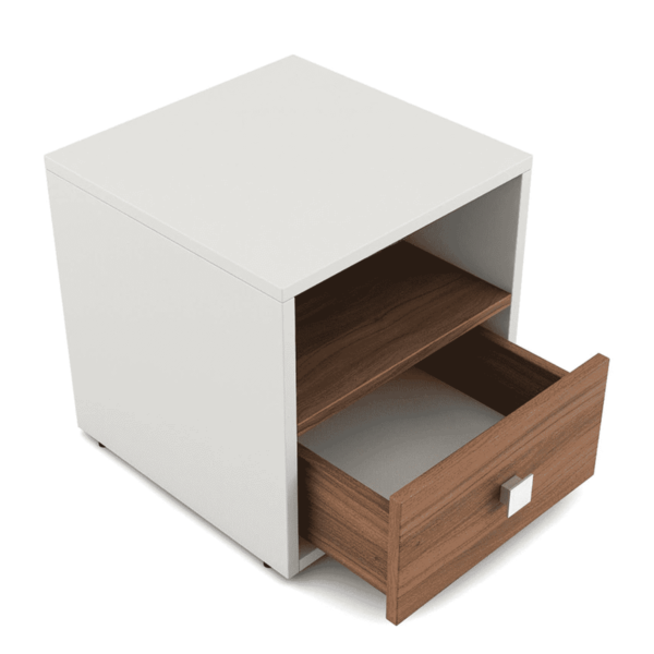 Aromid Bed Side Table in Frosty White Colour by Fern India