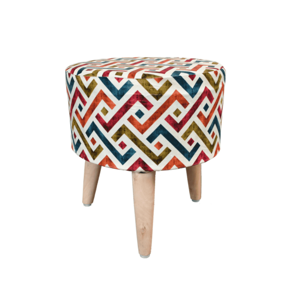 Sixela Seating Stool with Zig-Zag Design by Fern India
