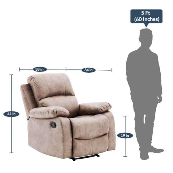 Yesac 1 seater Manual Recliner in Brown Colour by FernIndia.com