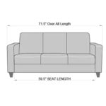 Abla 3 Seater Sofa in Navy Blue Colour by FernIndia.com