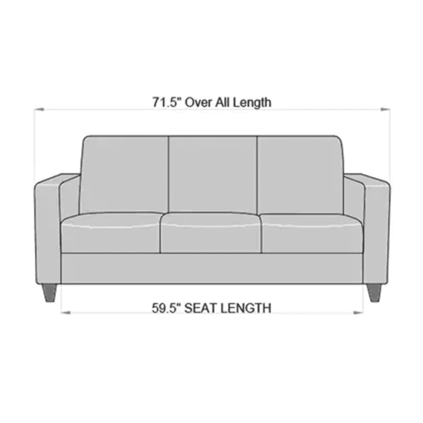 Abla 3 Seater Sofa in Denim Blue Colour by FernIndia.com