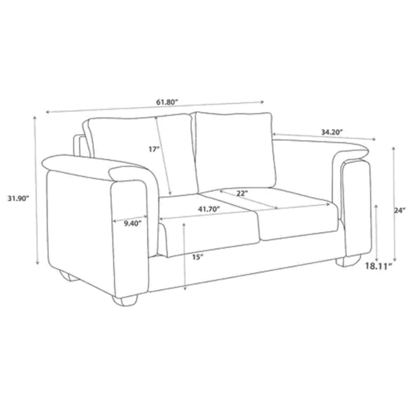 Serdna 2 Seater Sofa in Beige Colour by FernIndia.com