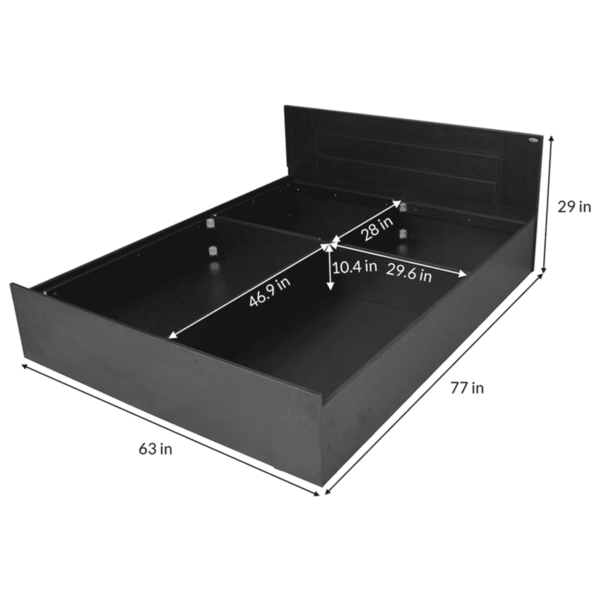 Noiram Queen Size Bed with Storage in Wenge Finish by Fern India