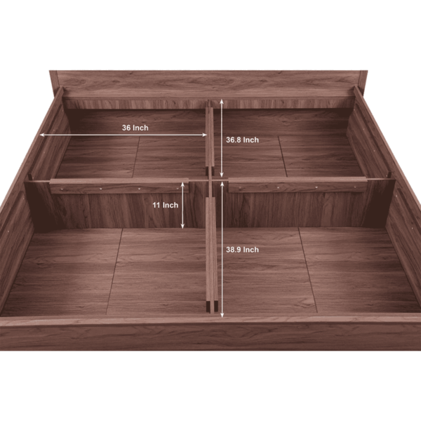 Krats King Size Bed with Storage in Walnut Finish By Fern India
