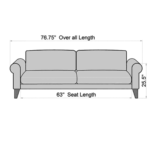 Ogeuf 3 Seater Sofa in Navy Blue Colour by FernIndia.com
