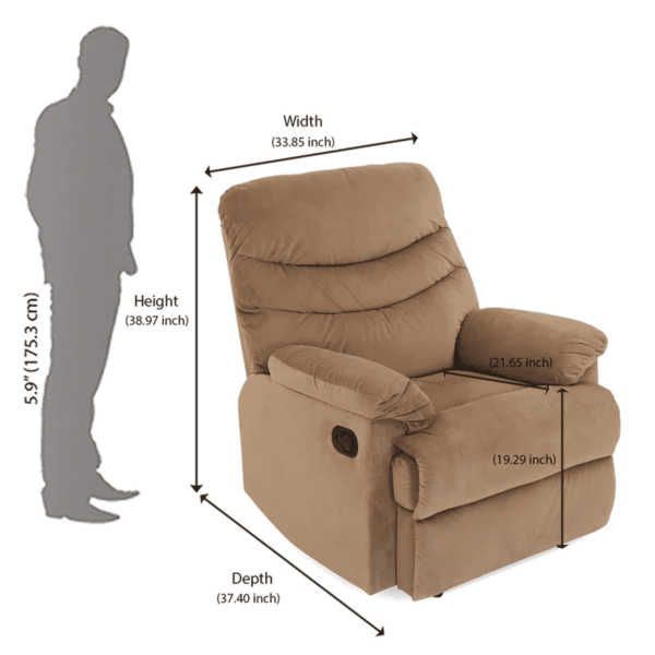 Notleks 1 Seater Recliner in Brown Colour by FernIndia.com