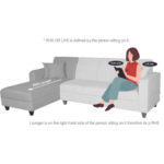 Nadroj 2 RHS Seater Sectional Sofa In Blue Colour by FernIndia.com