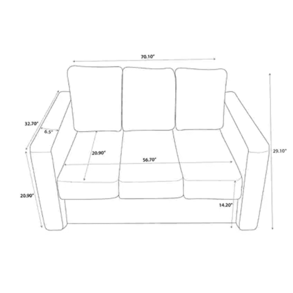 Otas 3 Seater Sofa in Texas Brown Colour by FernIndia.com