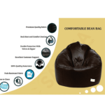 Ahddum XXXL Bean Bag Cover in Black Colour by Fern India