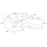 Serdna RHS 3 Seater Sofa with Lounger in Beige Colour by FernIndia.com
