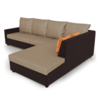 Amme 3 Seater LHS Sectional Sofa in Camel & Brown Colour by FernIndia.com