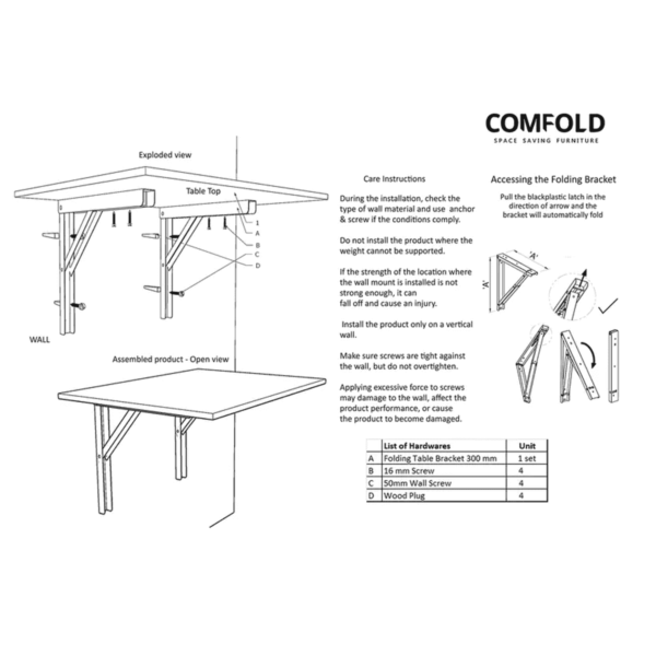 Nosliw Wall Mounted Foldable Study Table in Frosty White Colour by Fern India