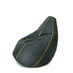 Cissalc XXXL Bean Bag with Beans in Dark Green Colour with Yellow Piping by Fern India