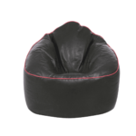 Combo Ahddum XXXL Bean Bag & Round Stool with Beans in Grey Colour with Pink Piping by Fern India