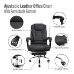 Manager Office Chair with Massager & Footrest in Black Colour by Fern India