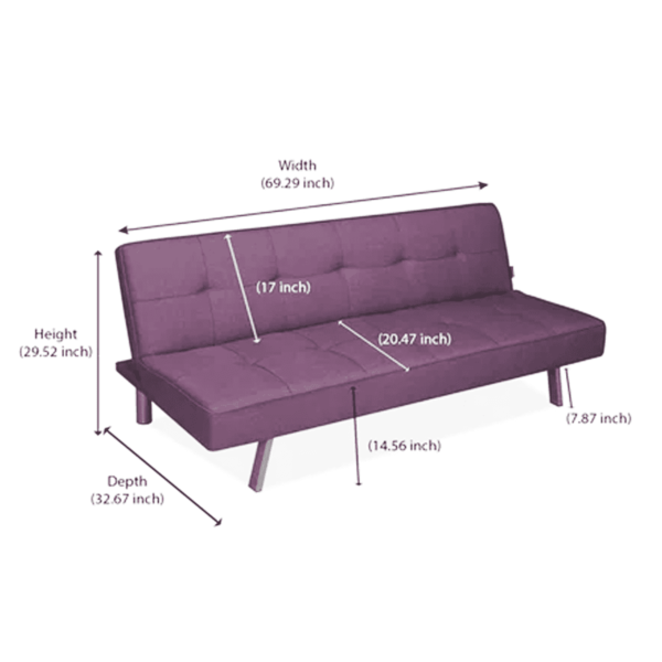 Aicelef Sofa Cum Bed in Purple Color by FernIndia.com