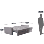 Seni Sofa Cum Bed in Grey Color by FernIndia.com