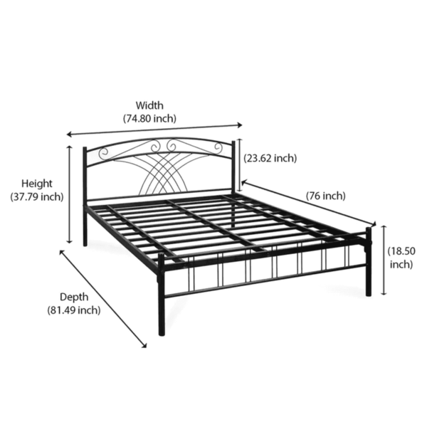 Obmin King Size Bed in Black Finish by Fern India