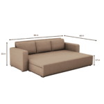 Sirrom 3 Seater Sofa Cum Bed in Brown Colour by FernIndia.com