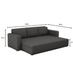 Sirrom 3 Seater Sofa cum Bed in Grey Colour by FernIndia.com