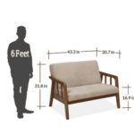 Ekrub 2 Seater Sofa in Coffee Colour By FernIndia.com