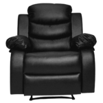 Ardnaxela Leatherette 1 Seater Recliner With Pullout Lever in Black Color by FernIndia.com