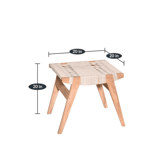 Emarcam Seating Stool In Cream Colour By Fern India