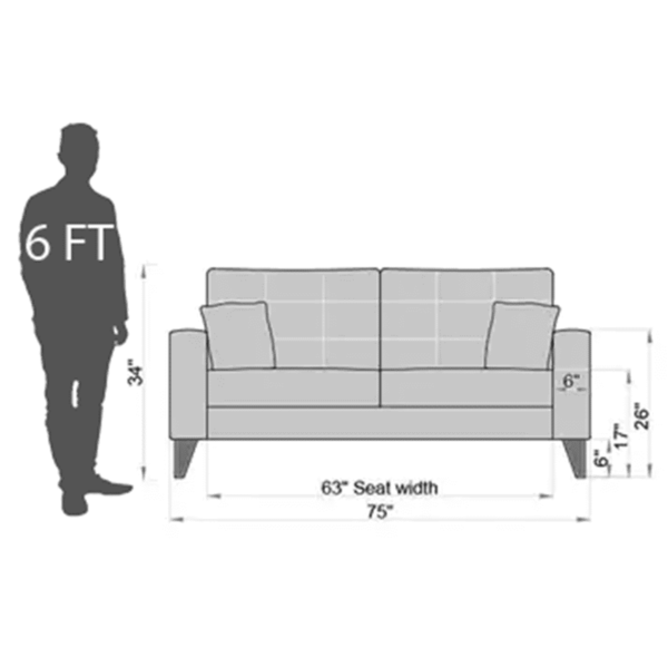 Oderfla 3 Seater Sofa in Ash Grey Colour by FernIndia.com