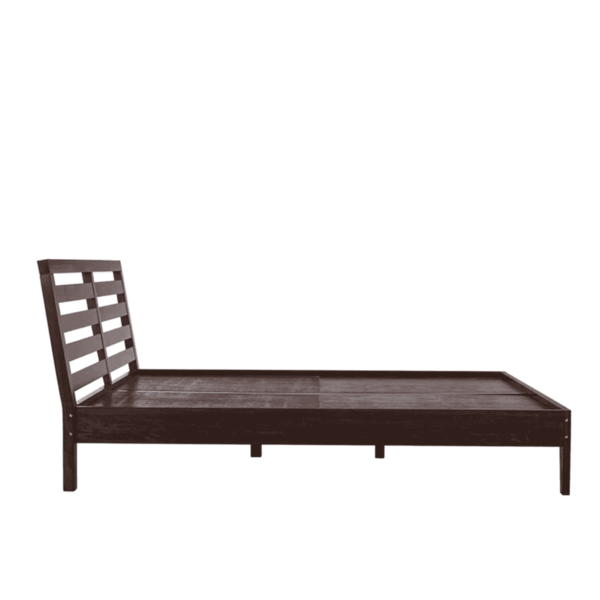 Nref Queen Size Bed in Walnut Brown Matte Finish by Fern India