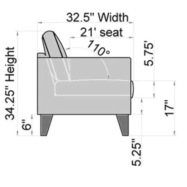 Ogeuf 3 Seater Sofa in Navy Blue Colour by FernIndia.com