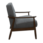 Nimzaj 2 seater Sofa in Dark Grey Colour with Brown Oak Finish by FernIndia.com