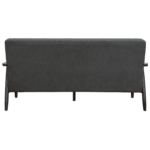Nimzaj 3 seater Sofa in Dark Grey Colour with Brown Oak Finish by FernIndia.com