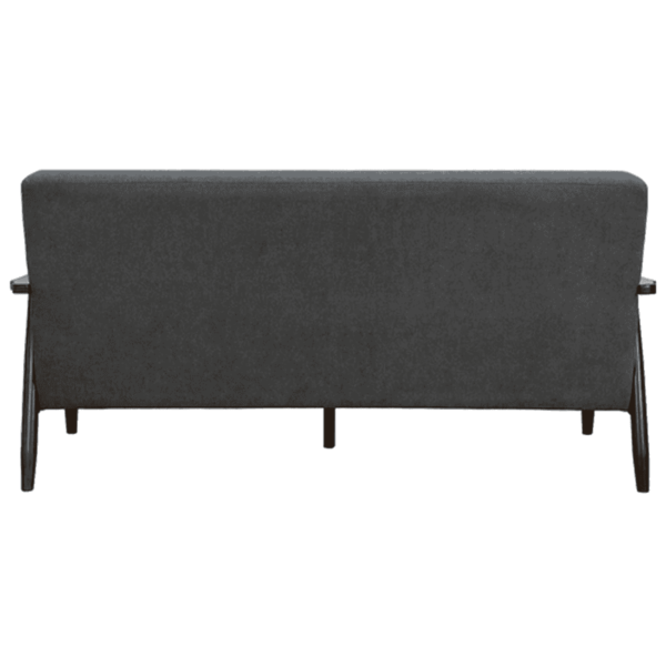 Nimzaj 3 seater Sofa in Dark Grey Colour with Brown Oak Finish by FernIndia.com