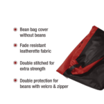 XXL Bean Bag Cover in Red & Black Colour by Fern India