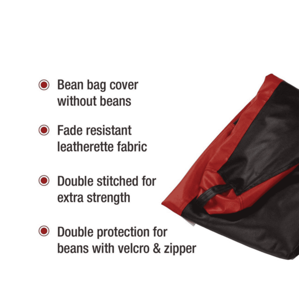 XXL Bean Bag Cover in Red & Black Colour by Fern India