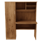 Noiprocs Study Table with Book Shelves & Cabinet in Knotty Wood Finish by Fern India