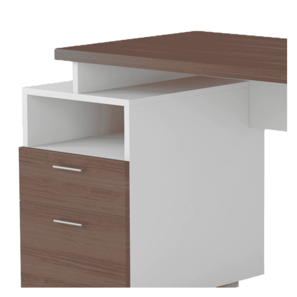 Yelkrab Study Table in Matte Frosty White & Walnut Brown Finish by Fern India
